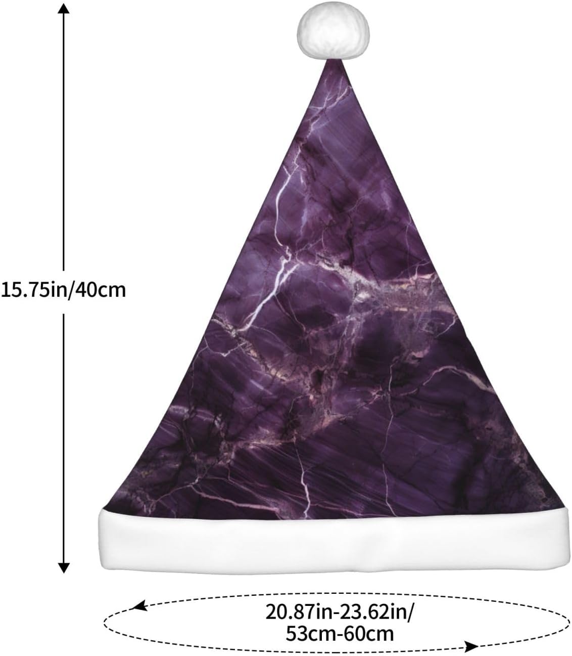 QINZHENG Purple Marble Print Santa Hat for Women Adult