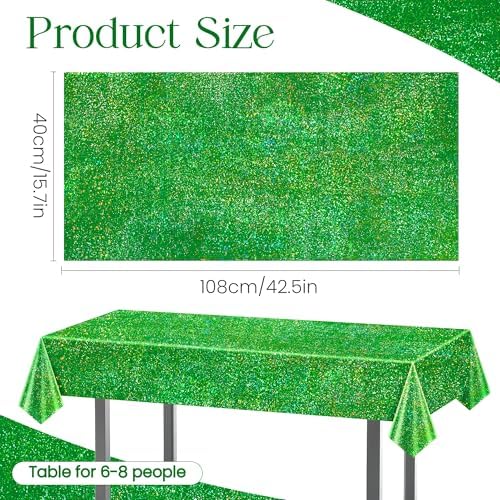 4 Pcs Green Holographic Laser Tablecloth 40x108