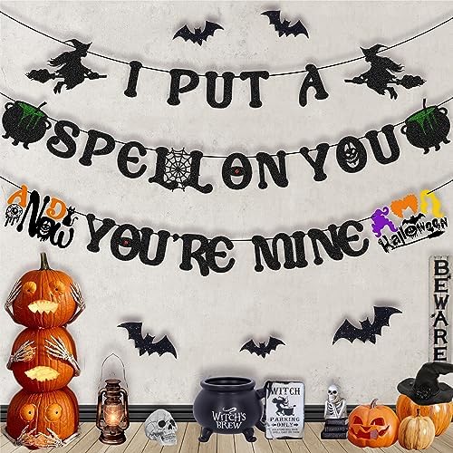 Halloween Spell Banner with Witch Garland Decorations