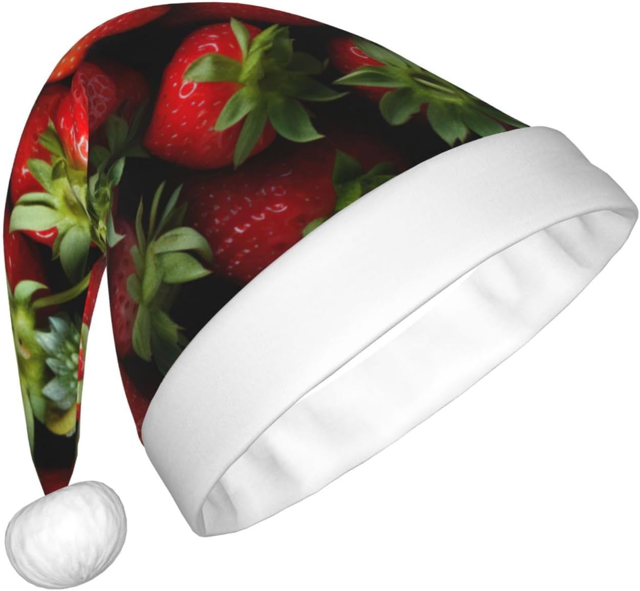QINZHENG Personalized Santa Hat with Strawberry Print
