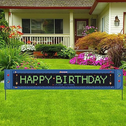 Gaming Birthday Banner 98 x 16 ft for Kids