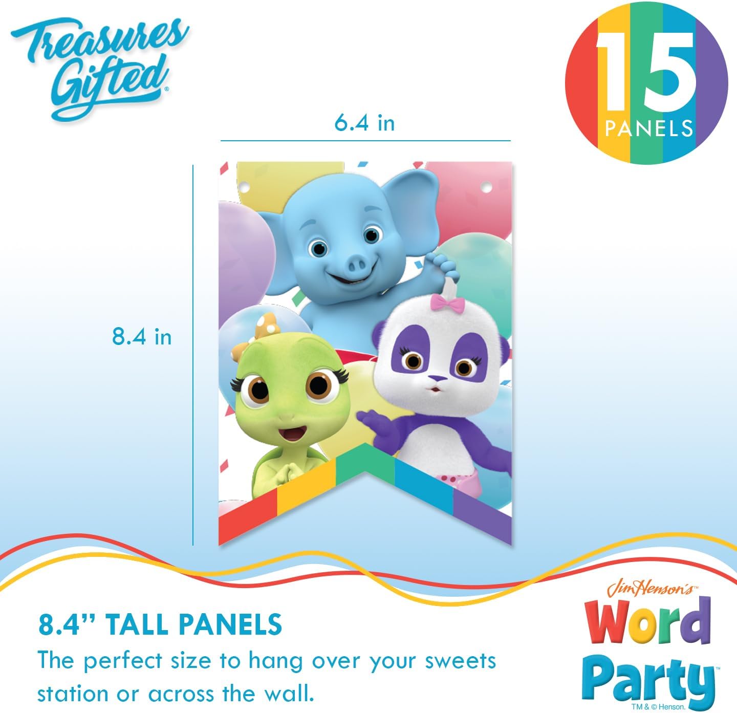 Treasures Gifted Word Party Birthday Banner - 15 Panel Decorations