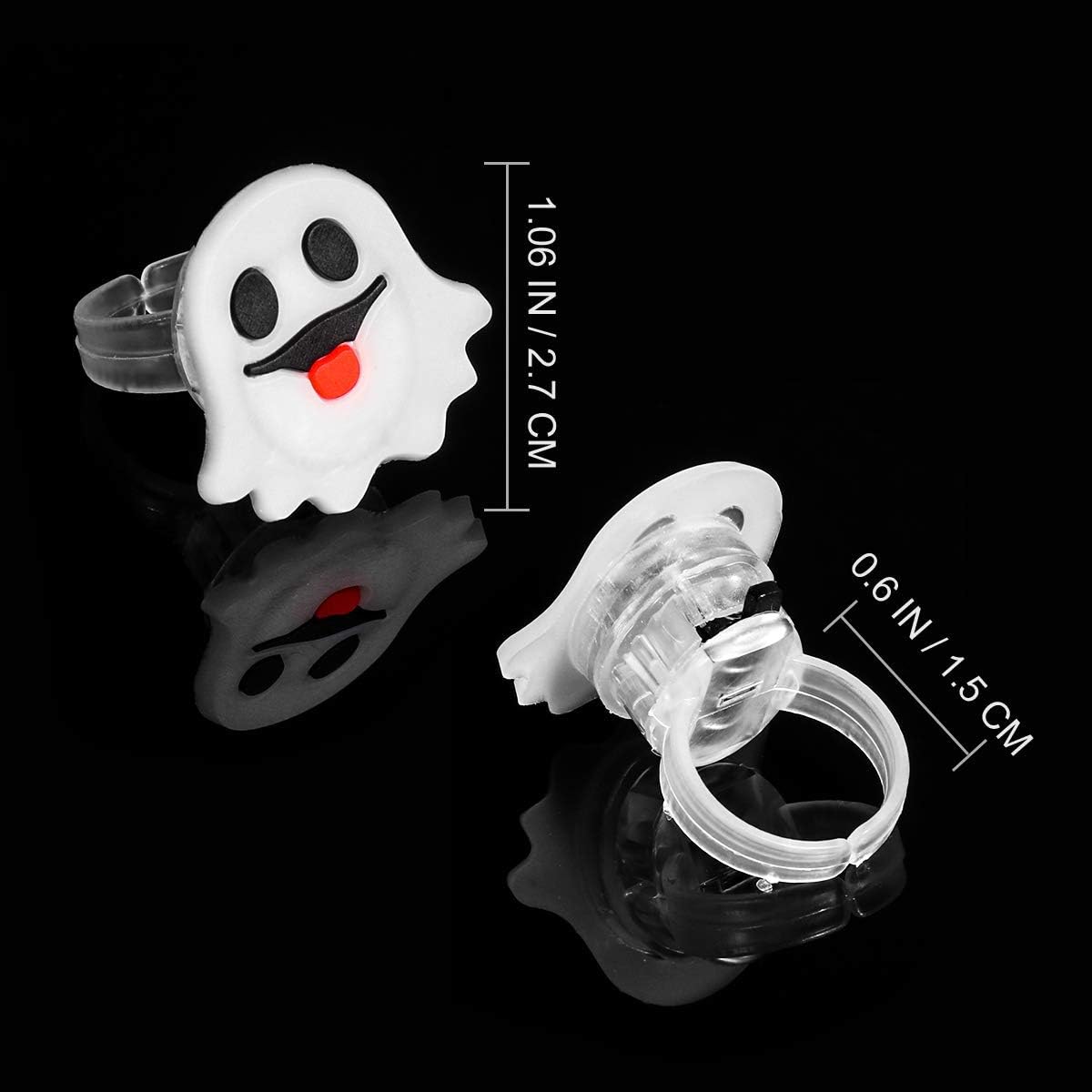 Halloween LED Flashing Ring Set for Kids Adults 50 Pack
