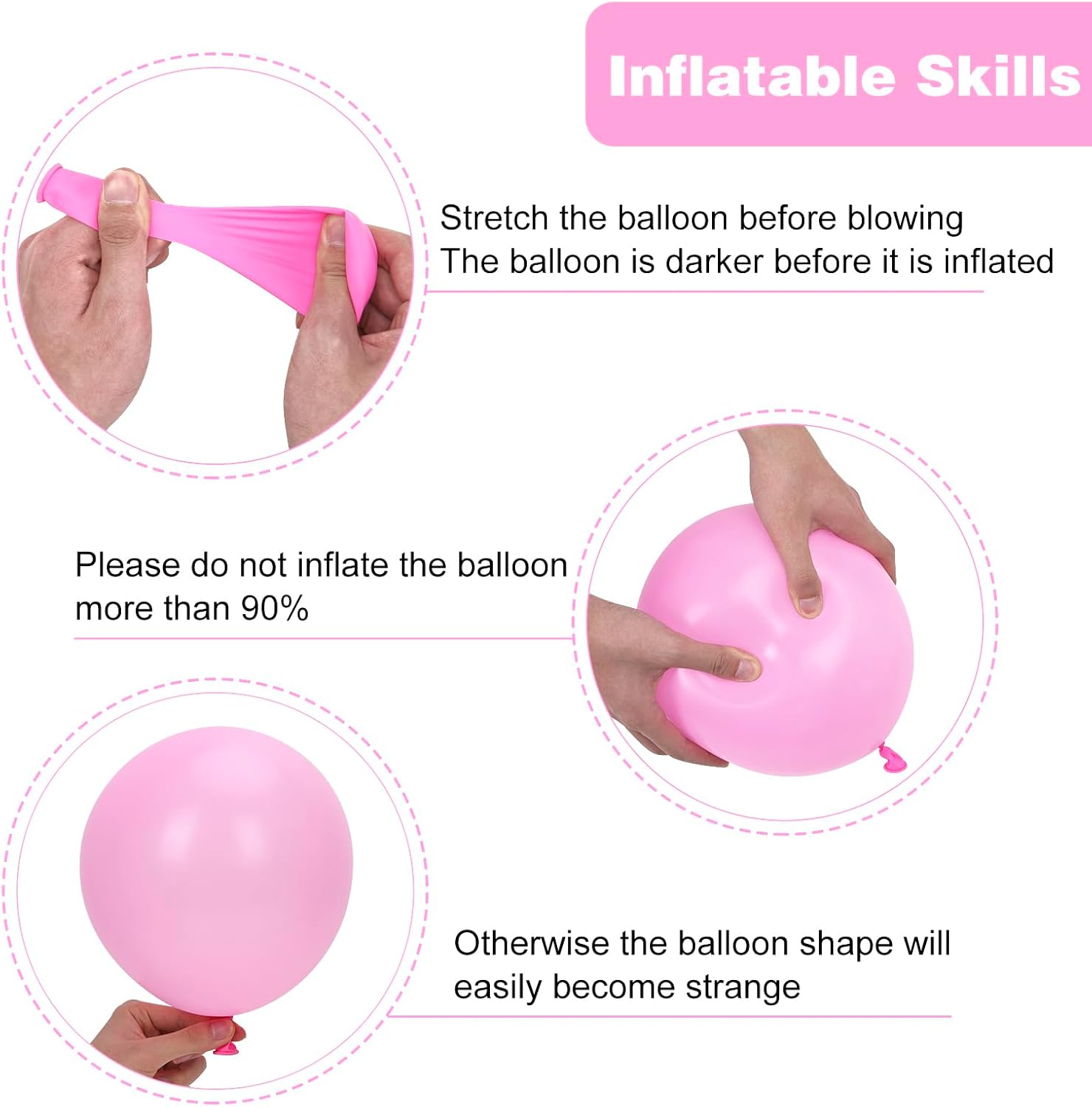 RUBFAC 65pcs Pink Gold Balloons Party Kit