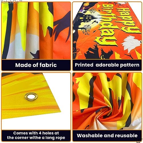KatchOn Spooky Halloween Happy Birthday Banner - XtraLarge 72x44 Inch