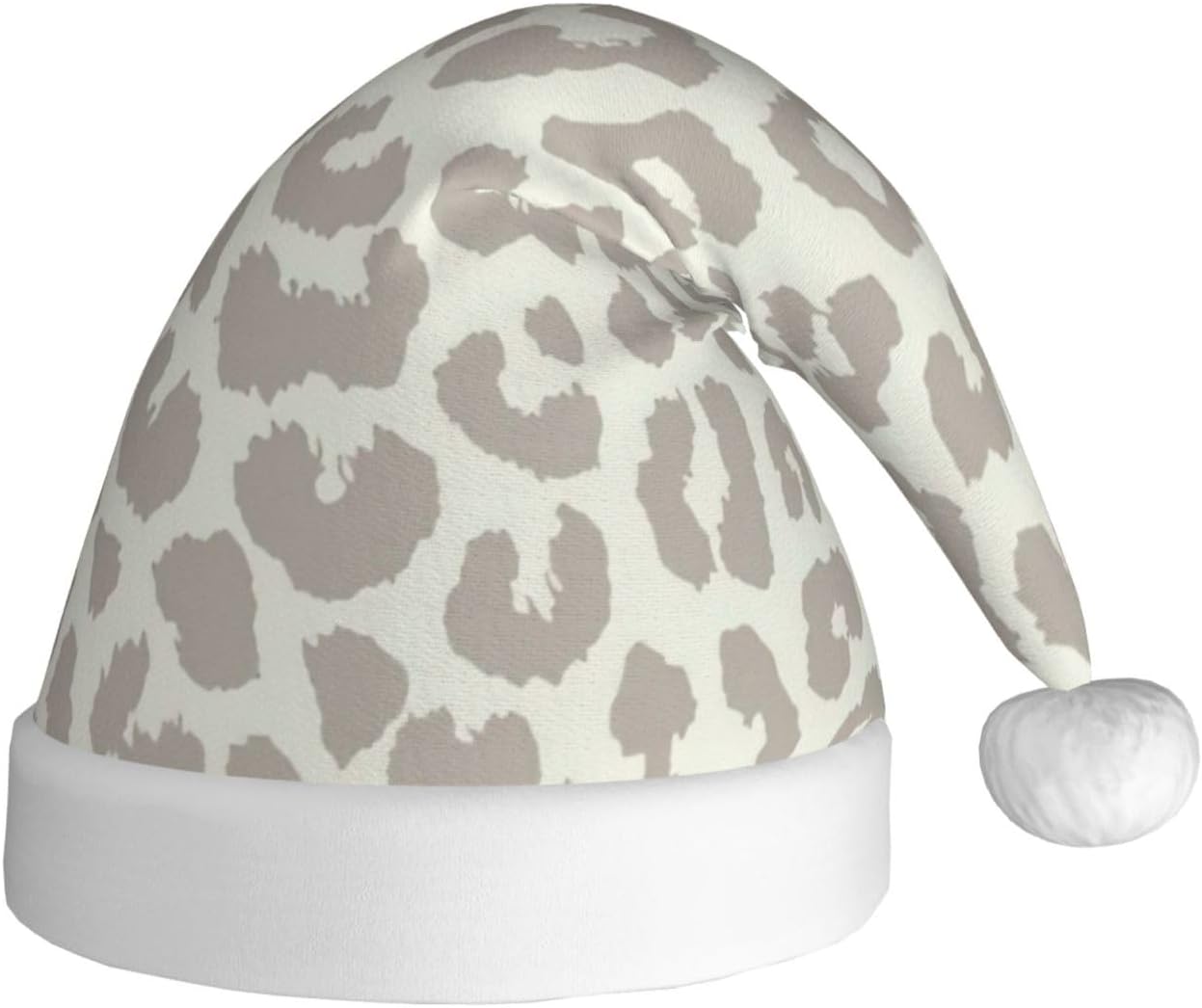 QINZHENG Brown Leopard Print Santa Hat for Women Adult
