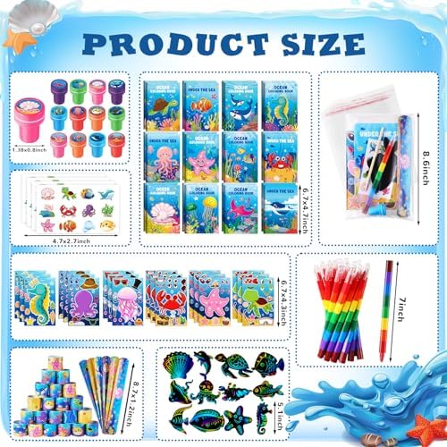 BenLouis 96Pcs Ocean Animals Party Favor Set