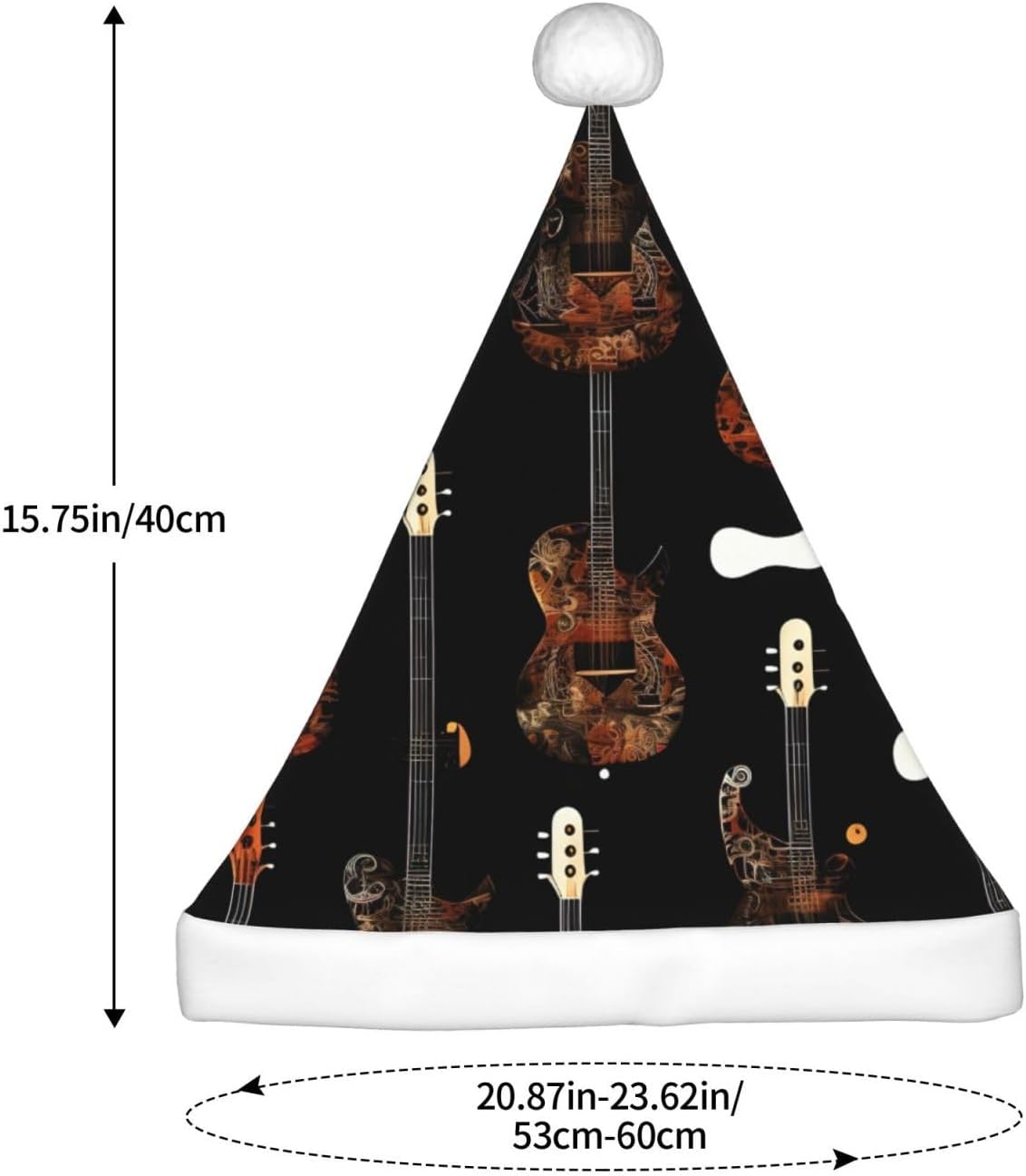 QINZHENG Art Guitar Santa Hat Christmas Decoration