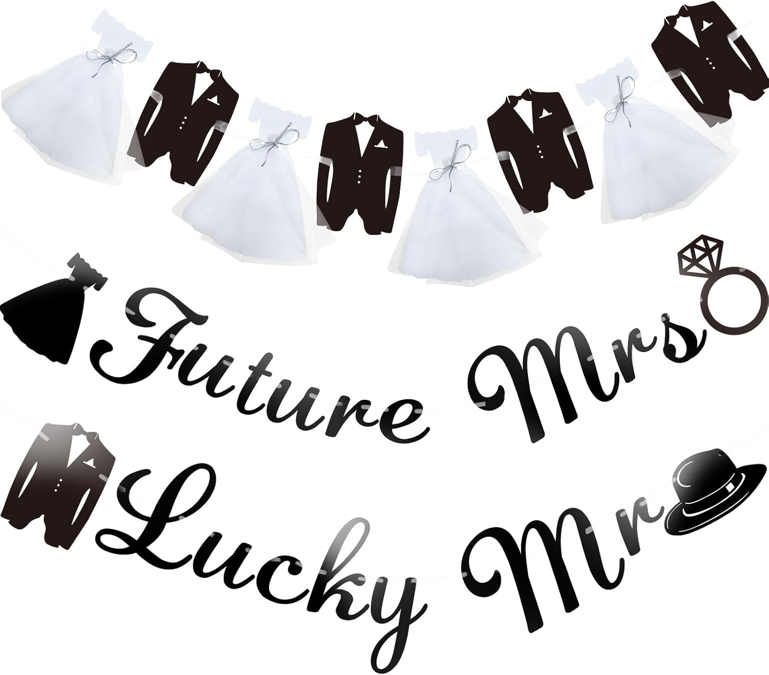Future Mrs Lucky Mr Banner for Bridal Shower Decorations