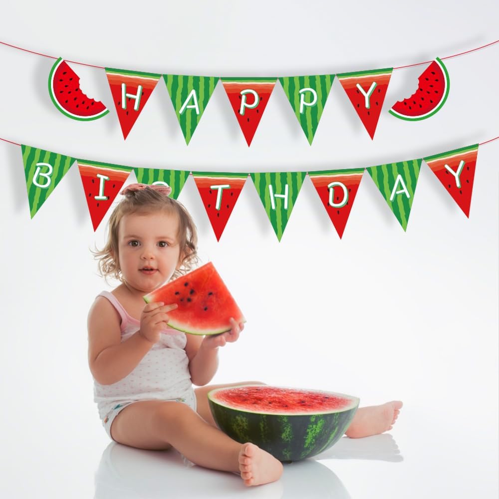 Watermelon Birthday Banner for Kids and Parties