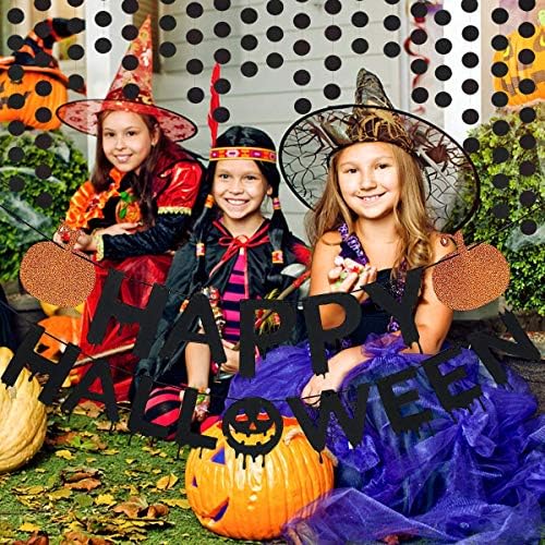 Black Glittery Halloween Banner for Party Decorations