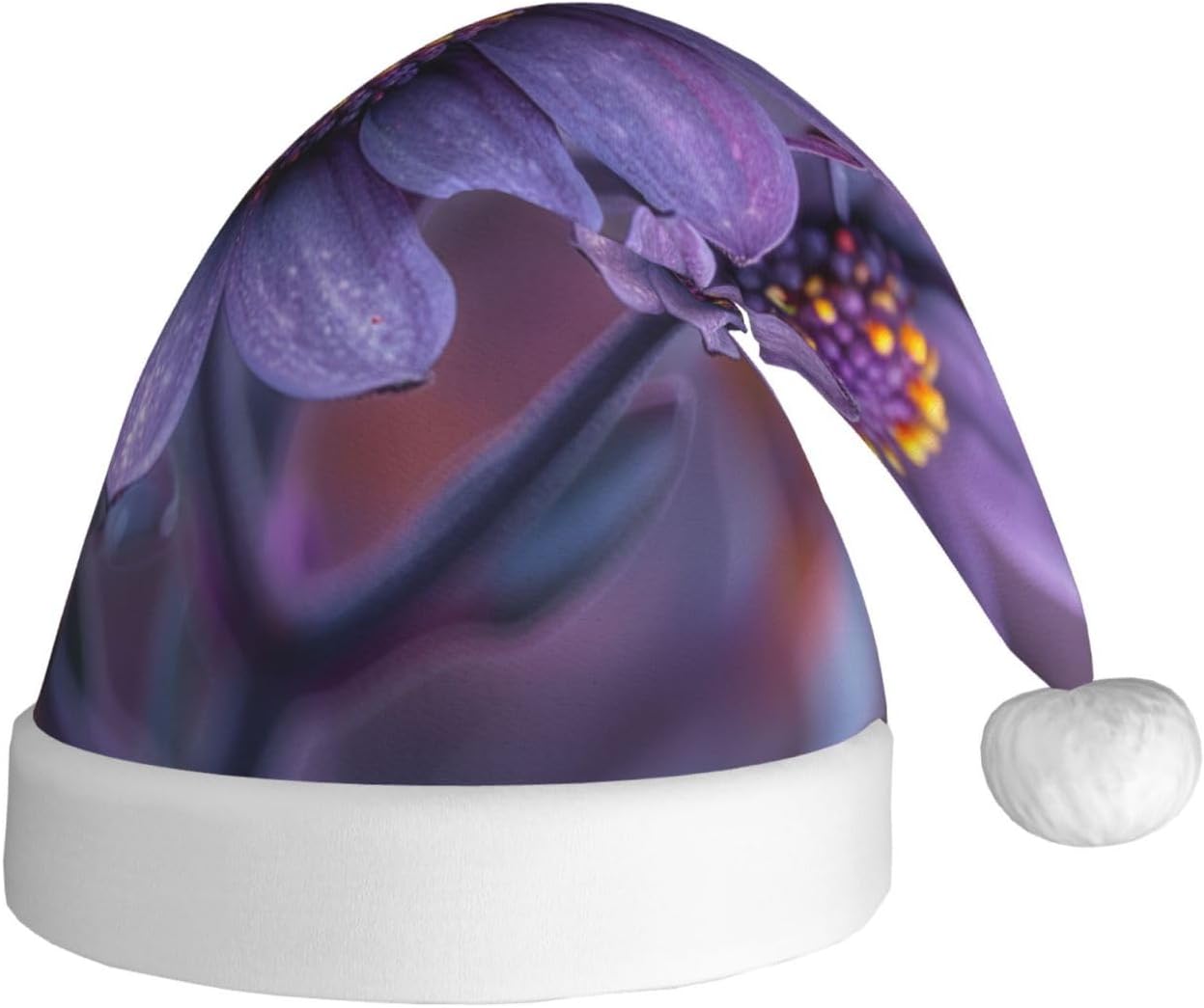 QINZHENG Personalized Santa Hat with Three Flowers Print