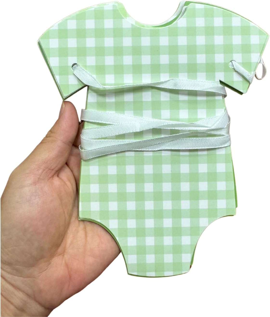 ALISSAR Green Gingham Bodysuit Baby Shower Banner