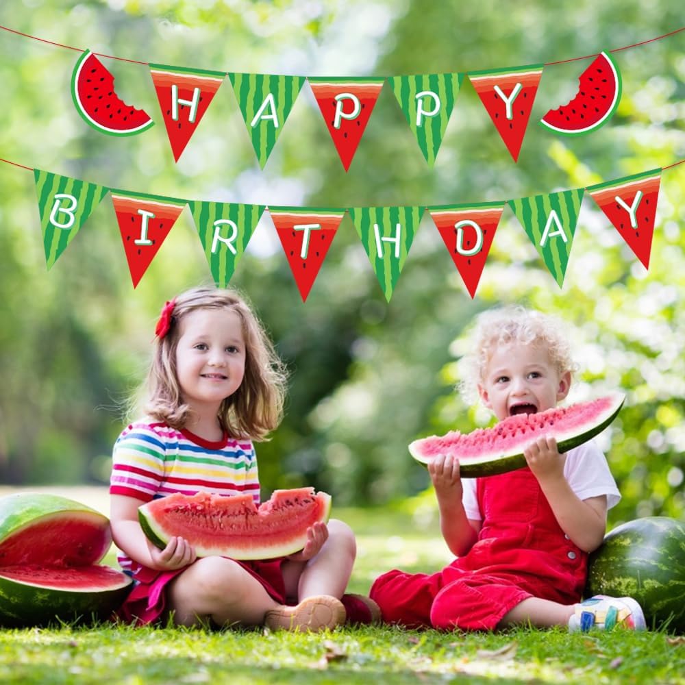 Watermelon Birthday Banner for Kids and Parties