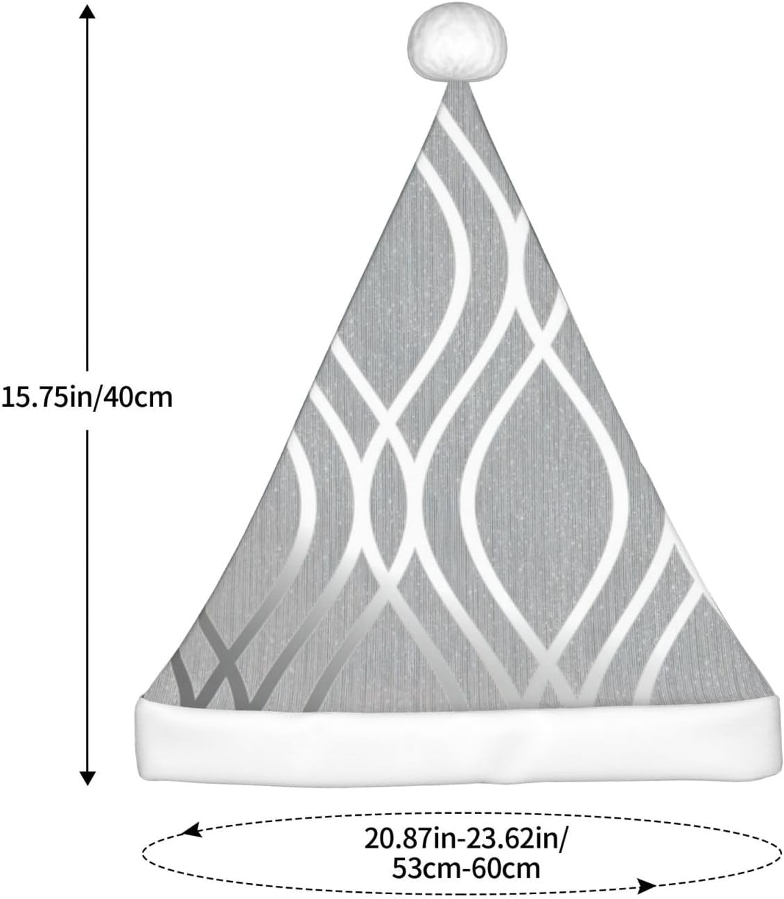 QINZHENG Silver Geometric Santa Hat for Women