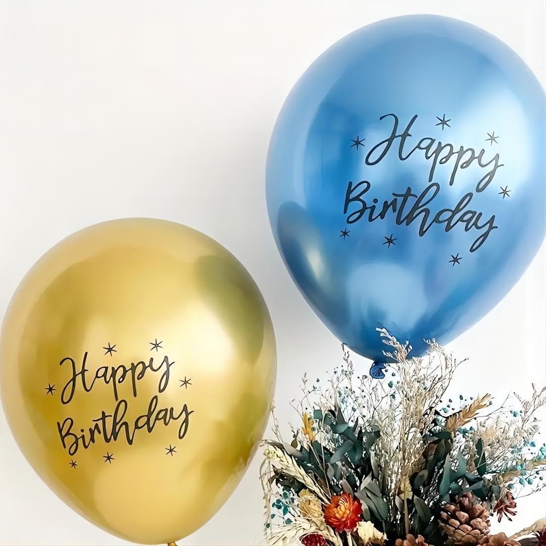 DUILE Metal Happy Birthday Balloons Decorative Party Supplies