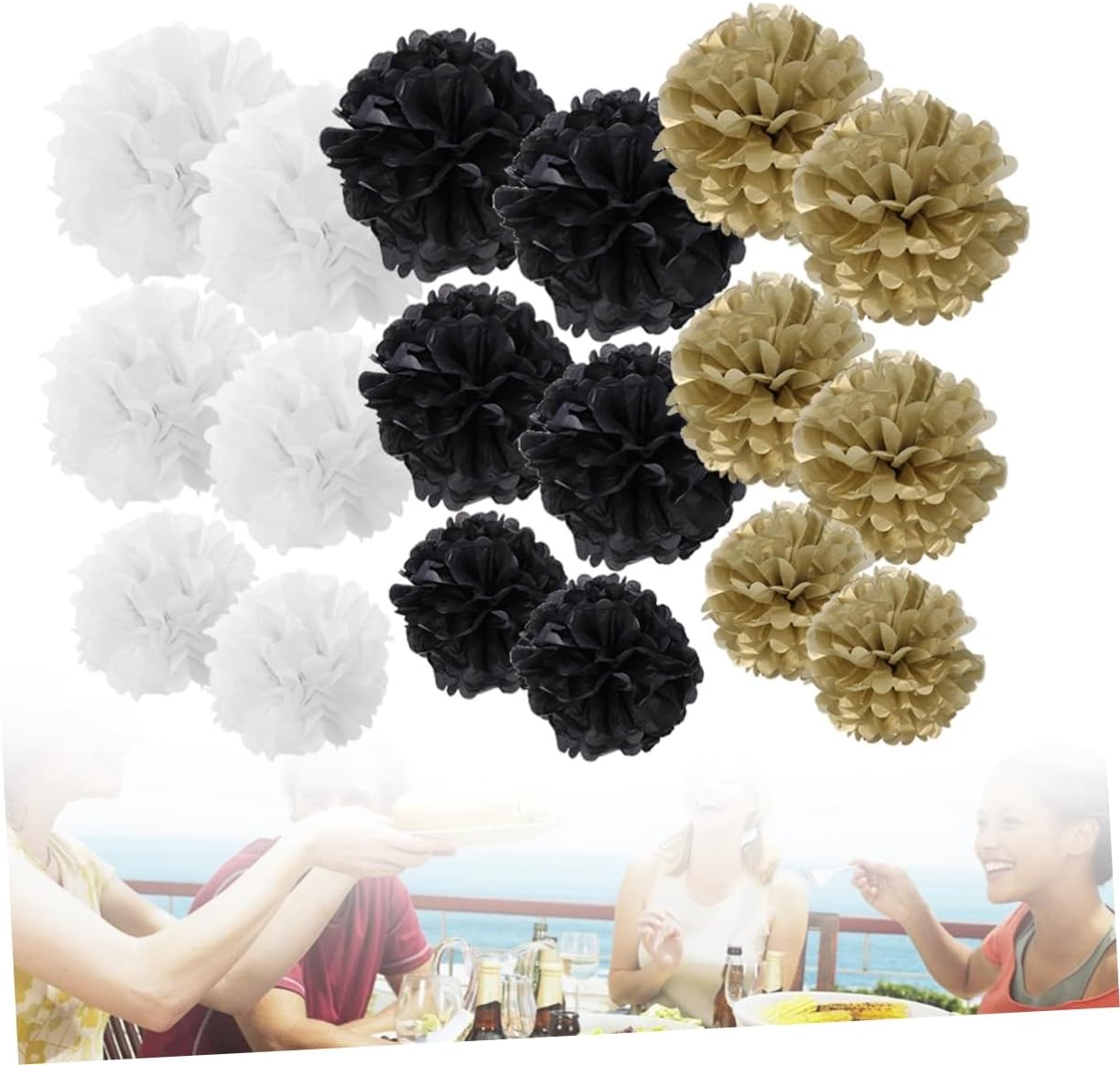 Zerodeko 18pcs White Paper Lanterns for Wedding Party Decorations