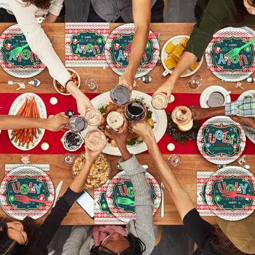 Christmas Ugly Sweater Party Tableware for 24 Guests