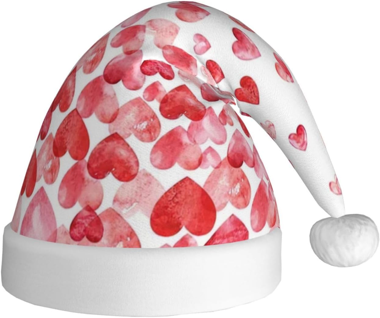 QINZHENG Falling Hearts Santa Hat for Women