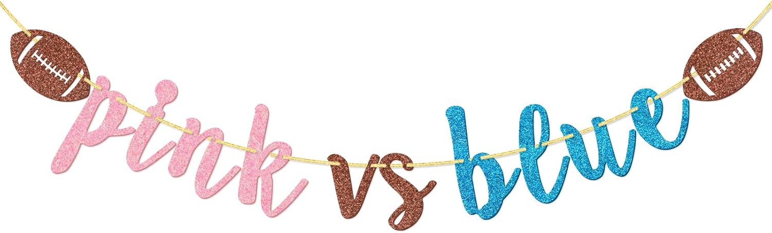 Pink Vs Blue Football Banner for Gender Reveal Party