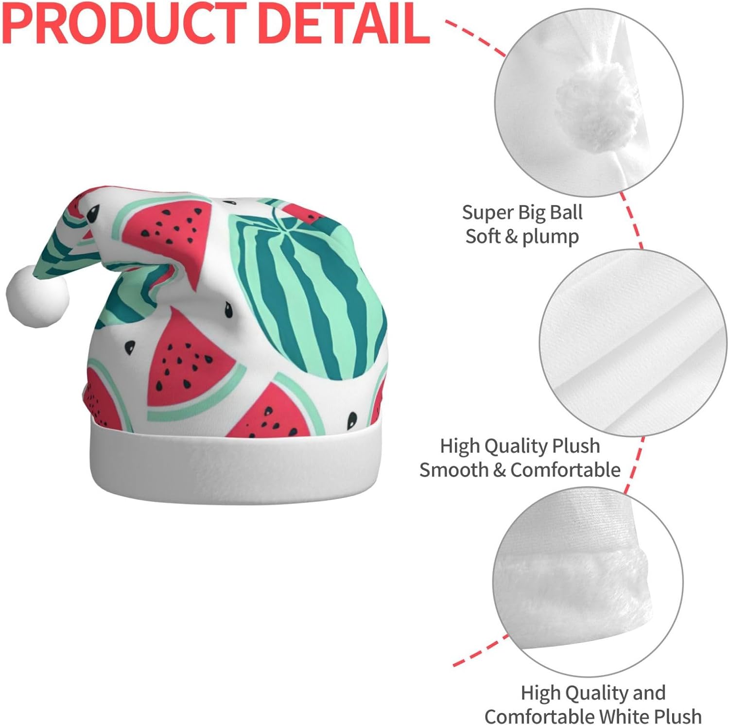 Qin Zheng Personalized Santa Hat with Watermelon Print