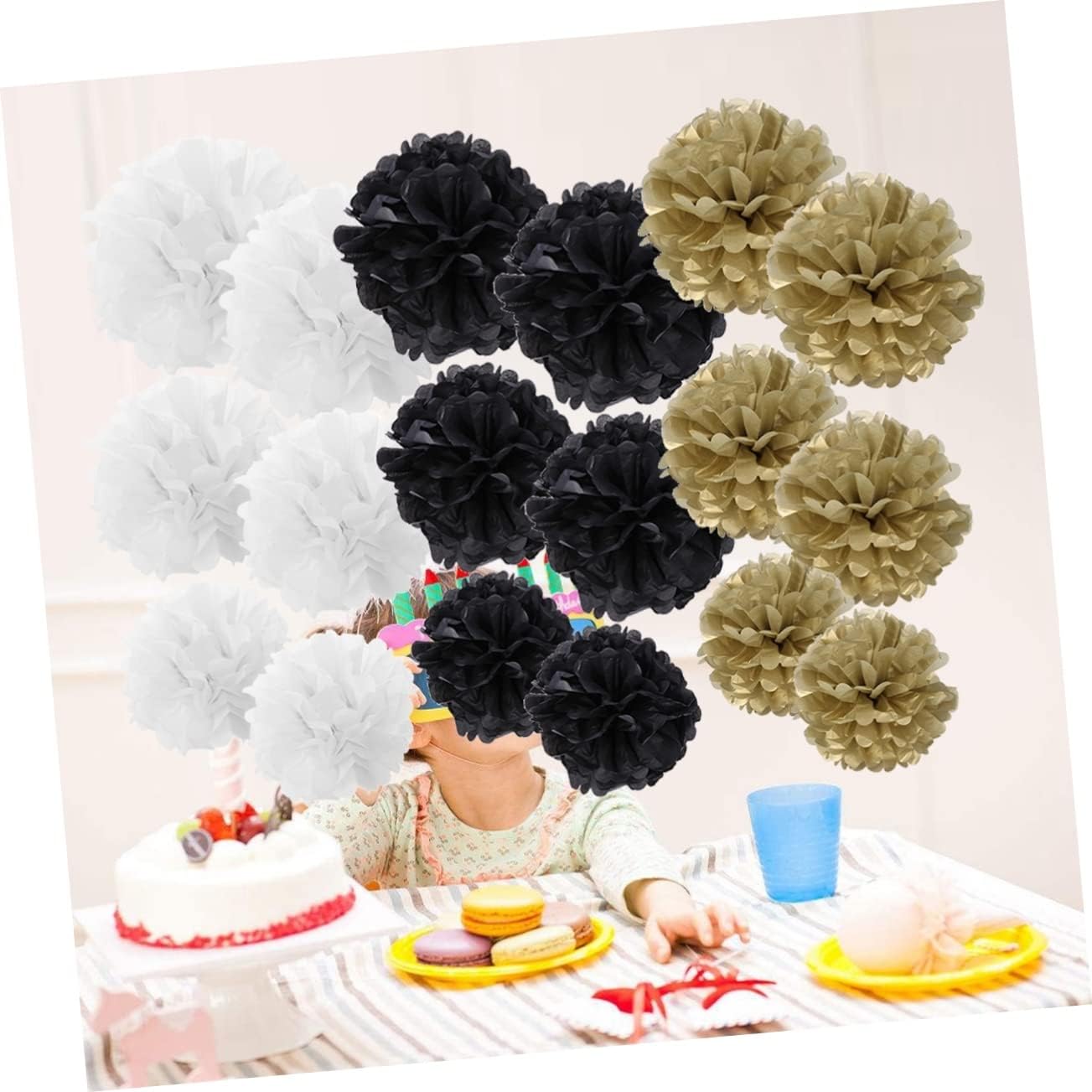 Zerodeko 18pcs White Paper Lanterns for Wedding Party Decorations