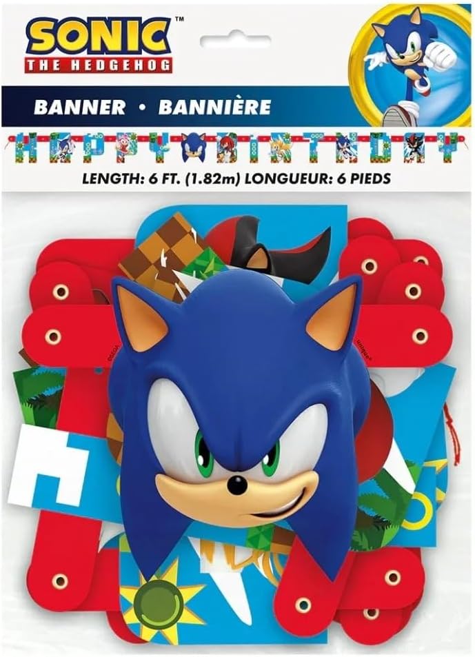 Sonic the Hedgehog Happy Birthday Multicolor Jointed Banner