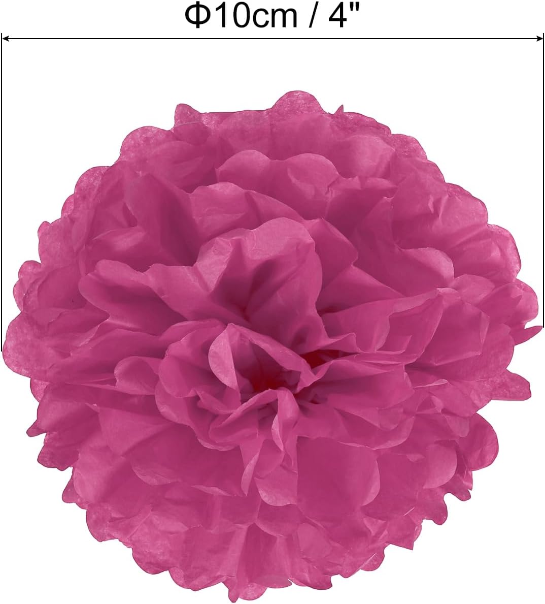 PATIKIL 4 Fuchsia Tissue Pom Pom Flowers 10 Pack