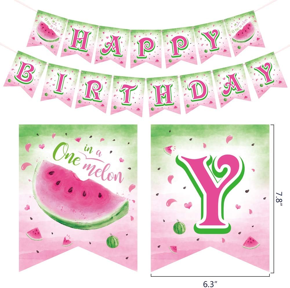 Watermelon Birthday Banner for Summer Kids Party Decor