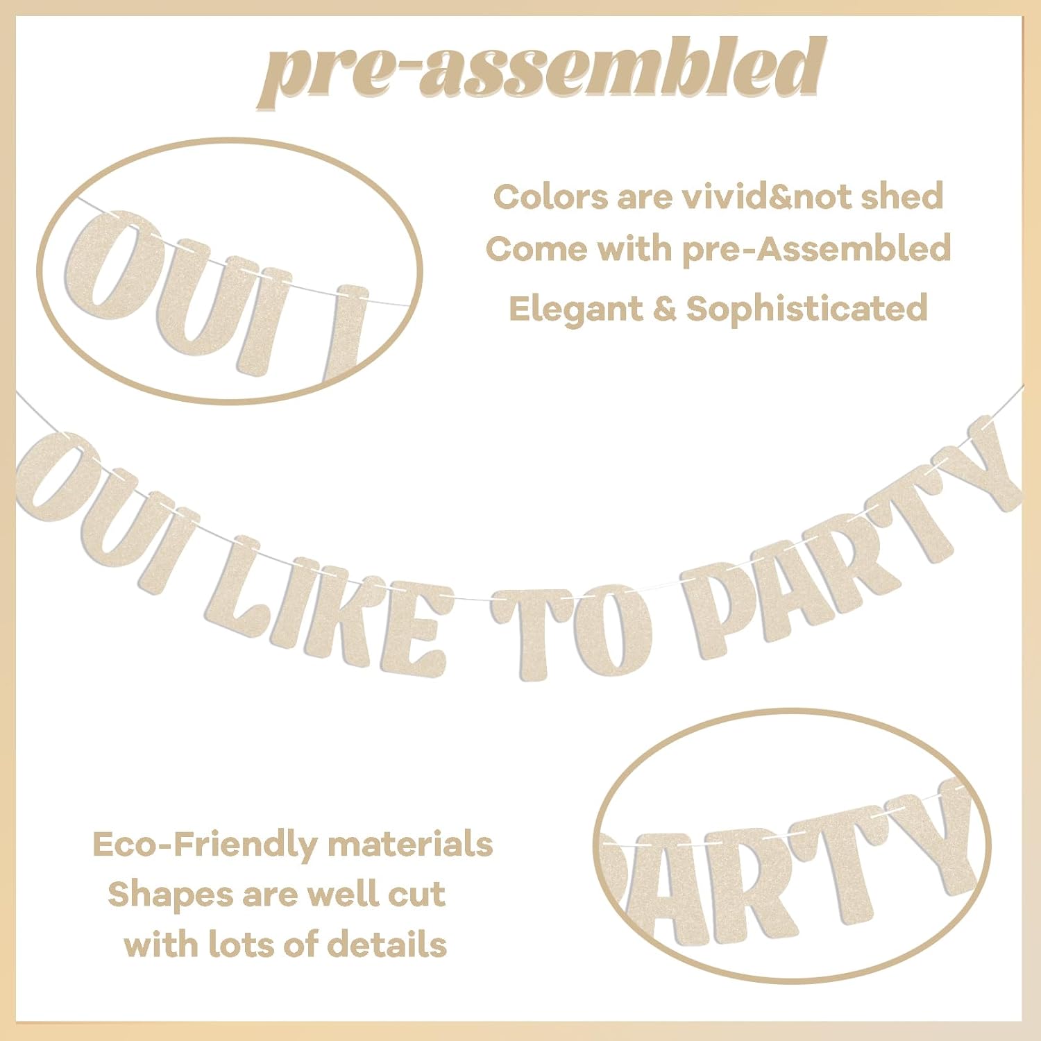 Oui Like to Party Banner - French Hen Party Decorations