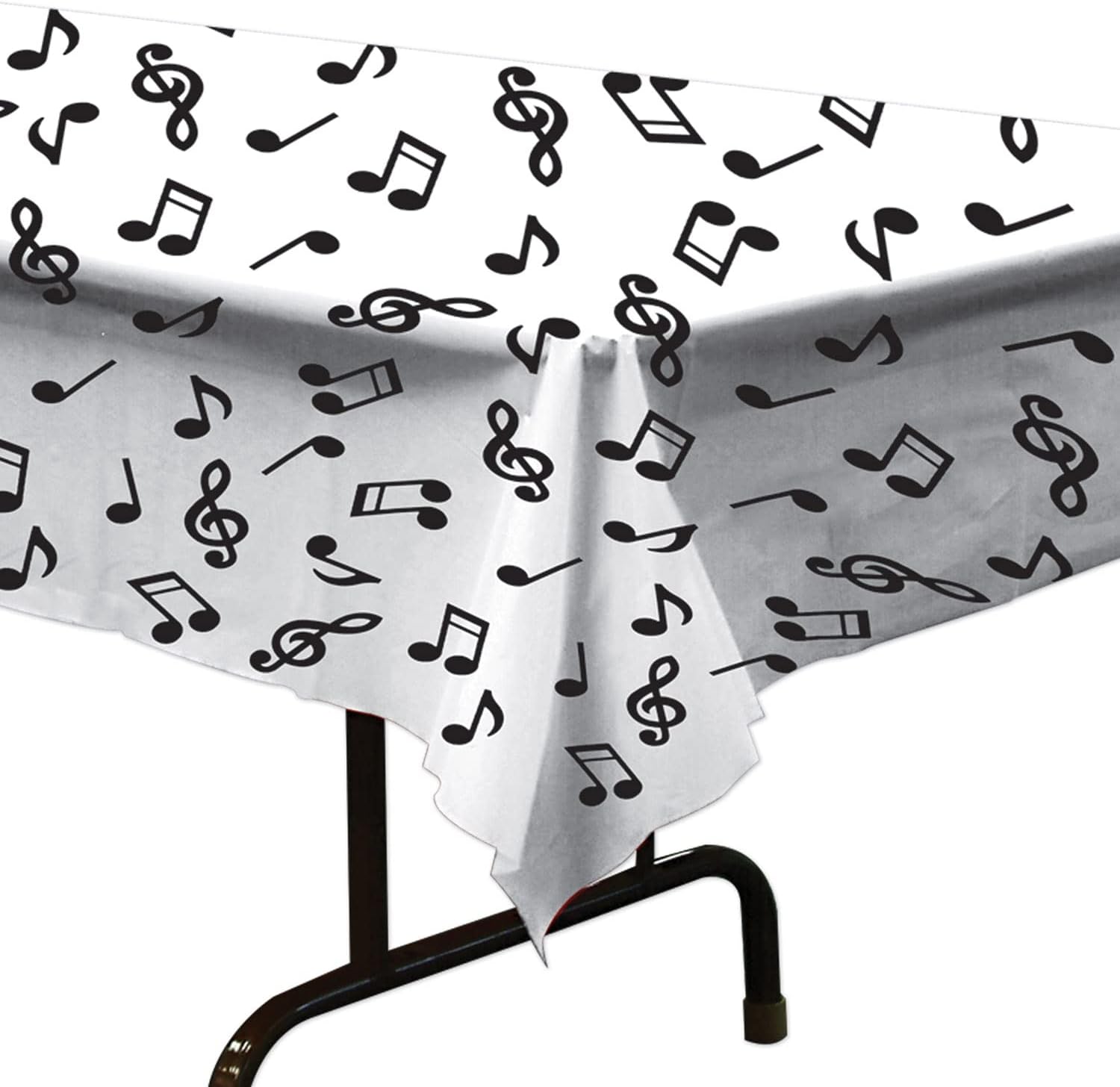 Beistle Musical Notes Tablecover White Black 50s Rock and Roll