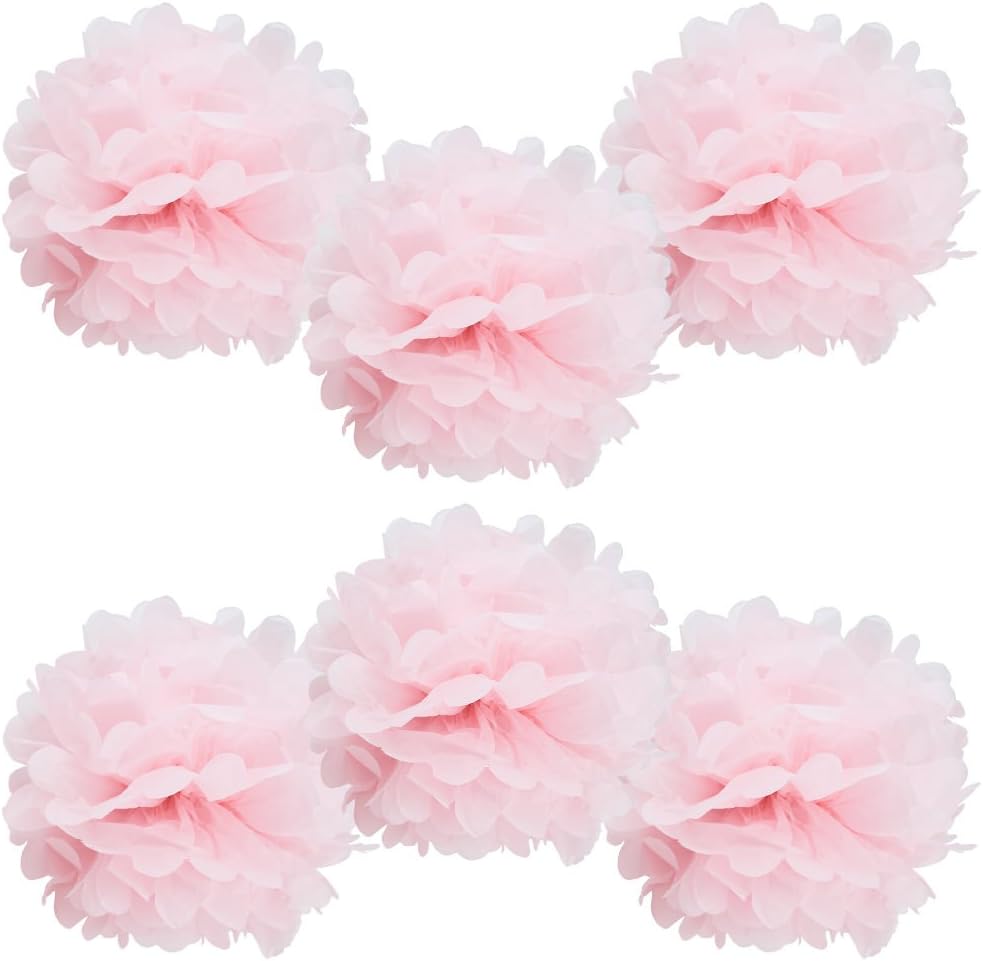 WYZworks Set of 6 Tissue Pom Poms Party Decorations