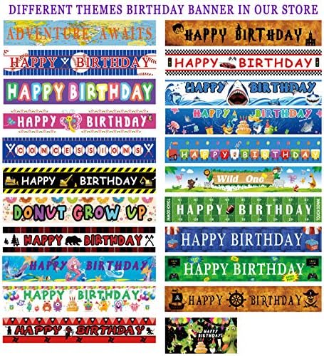 Large Cute Shark Birthday Banner for Kids