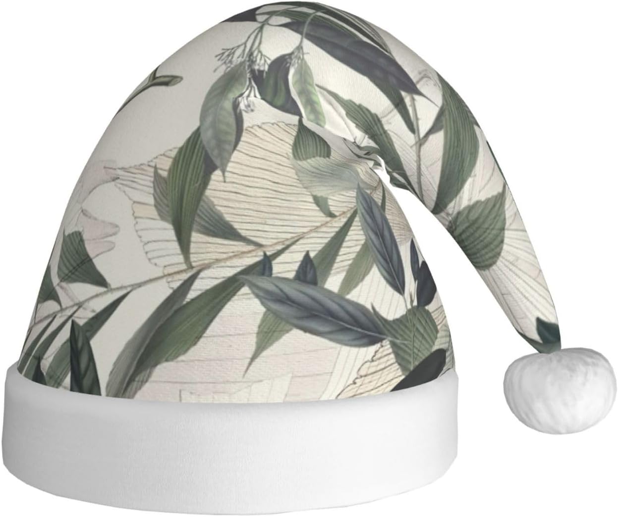 QINZHENG Personalized Santa Hat with Palm Tree Leaves Design