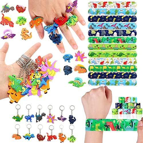 MOVINPE Dinosaur Party Favor Cups with Reusable Straws and Luminous Toys