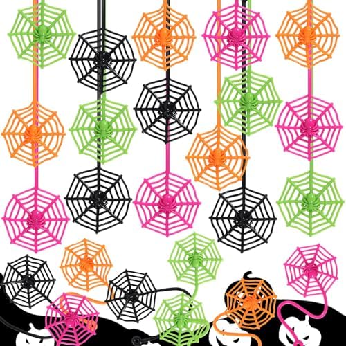 VICROIC 24PCS Sticky Spider Web Toy Set for Kids