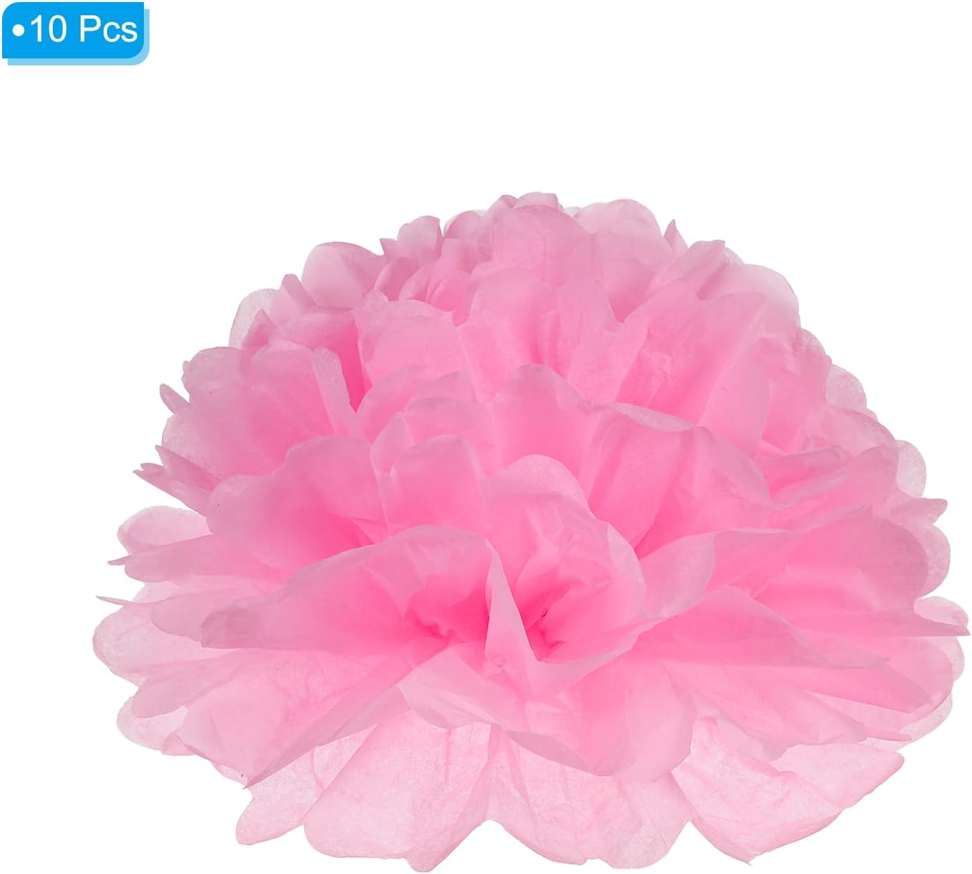 PATIKIL 4 Inch Pink Tissue Pom Pom Flowers 10 Pack