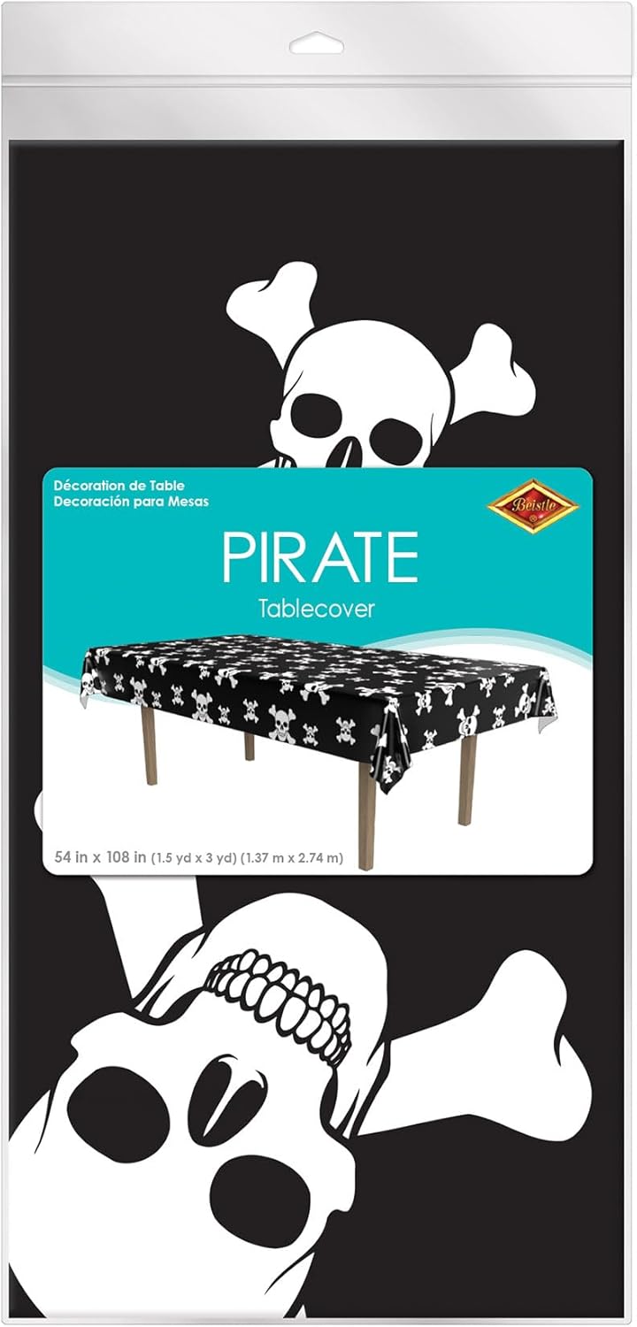 Beistle Pirate Print Table Cover 54x108 Inch