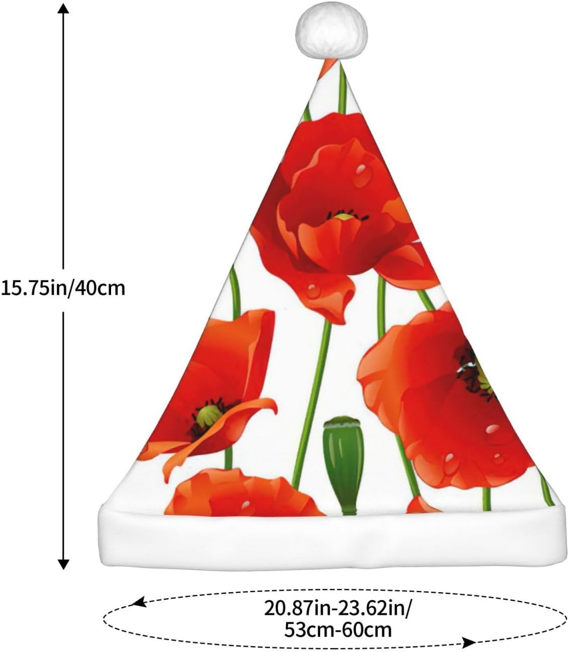 Personalized Flower Print Santa Hat for Women