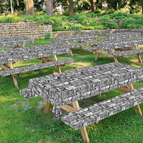 100FT x 51 Inch Medieval Themed Stone Wall Tablecloth Roll