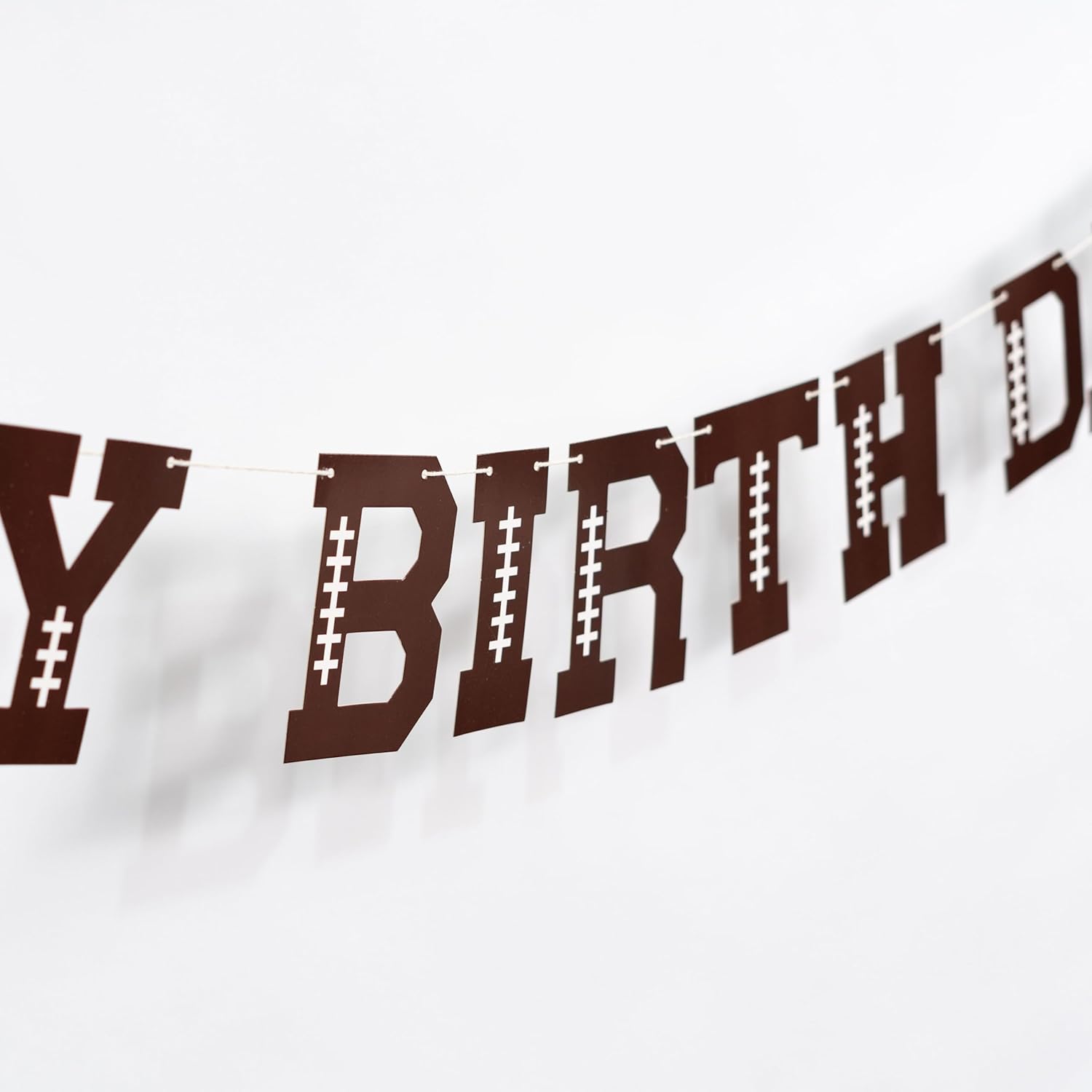 Football Birthday Banner with Rugby Stitching