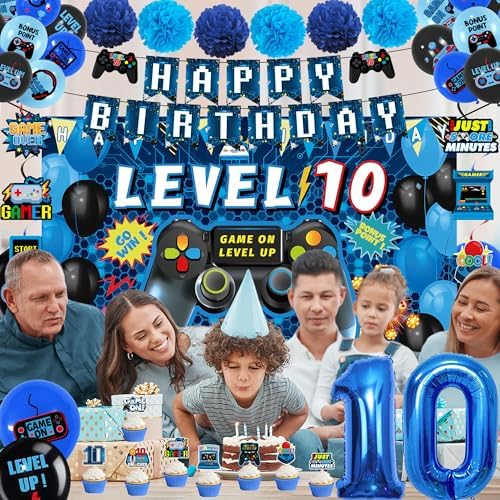 Vlipoeasn 10th Birthday Video Game Party Decorations