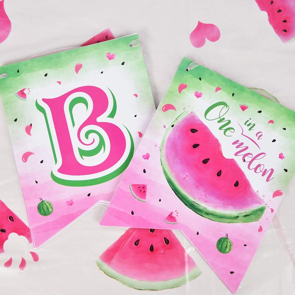 Watermelon Birthday Banner for Summer Kids Party Decor