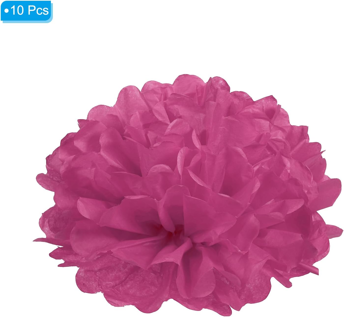 PATIKIL 4 Fuchsia Tissue Pom Pom Flowers 10 Pack