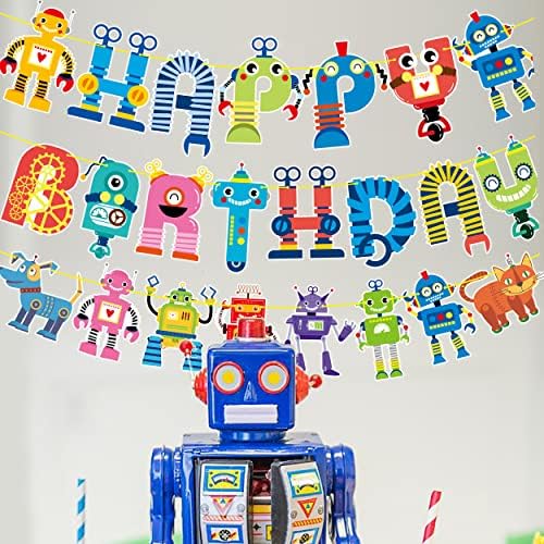 Robot Happy Birthday Banner Set - Fun Party Decor