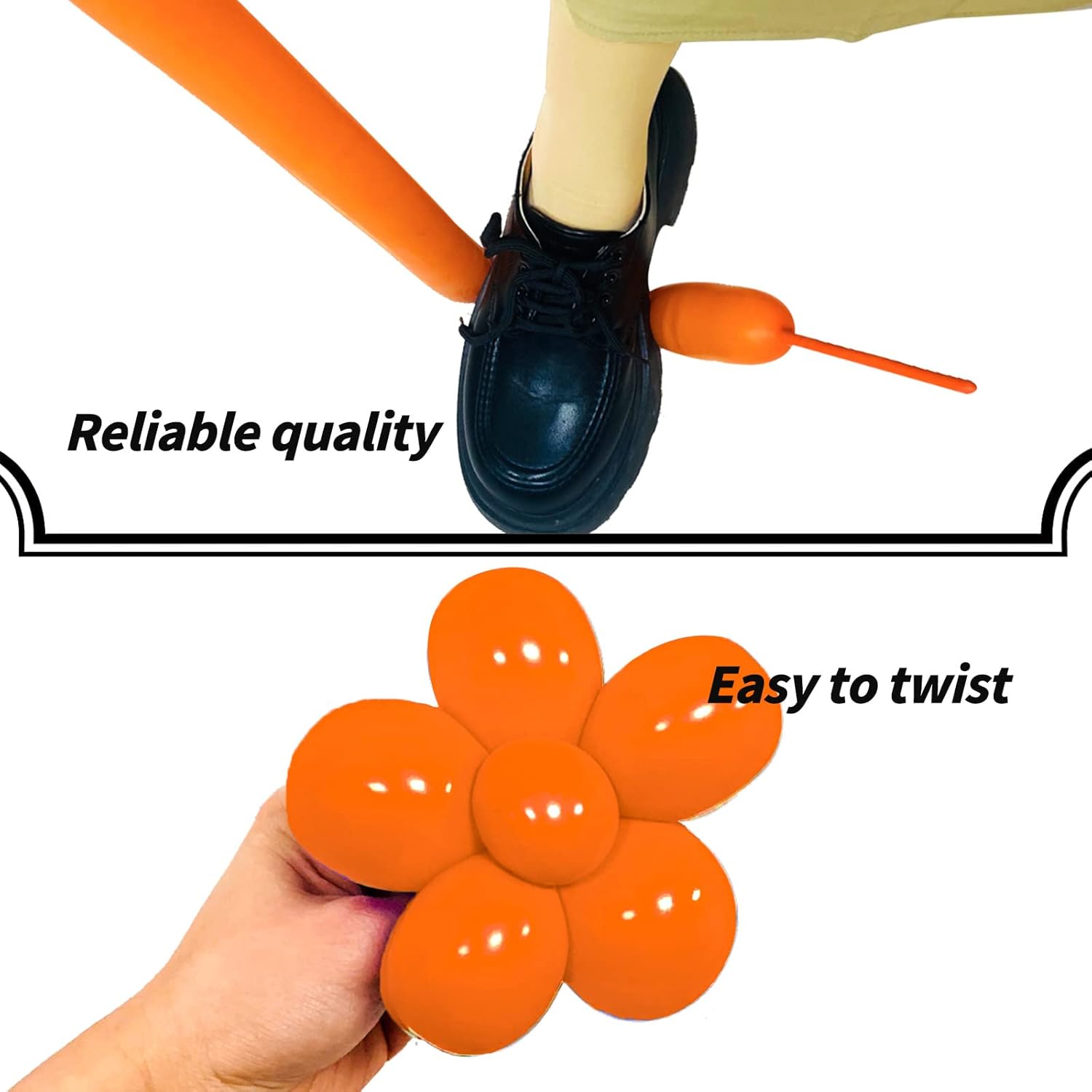 Orange 260 Long Skinny Twisting Balloons 100pcs