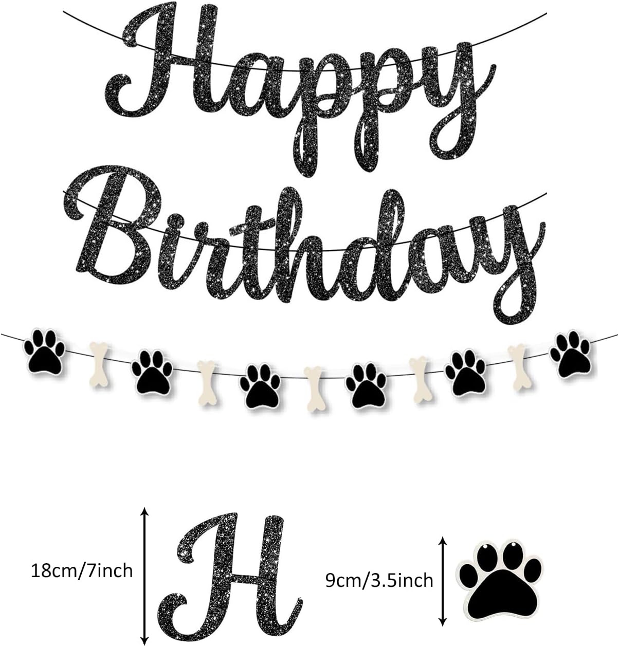 Dog Paw Happy Birthday Banner Decorations