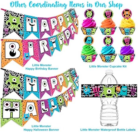Little Monsters Happy Birthday Banner - Monster Alien Party Decorations