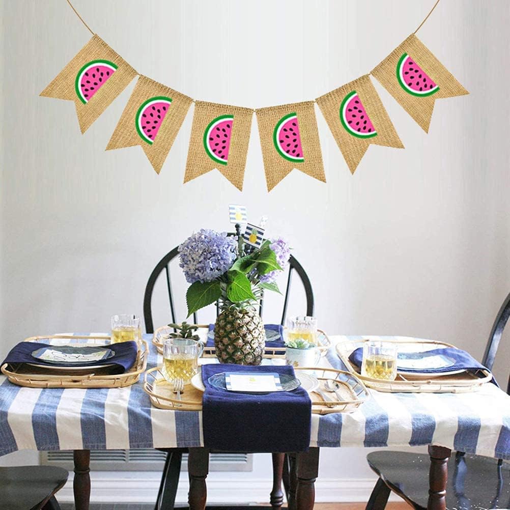 Summer Theme Watermelon Banner for Beach Party Decor