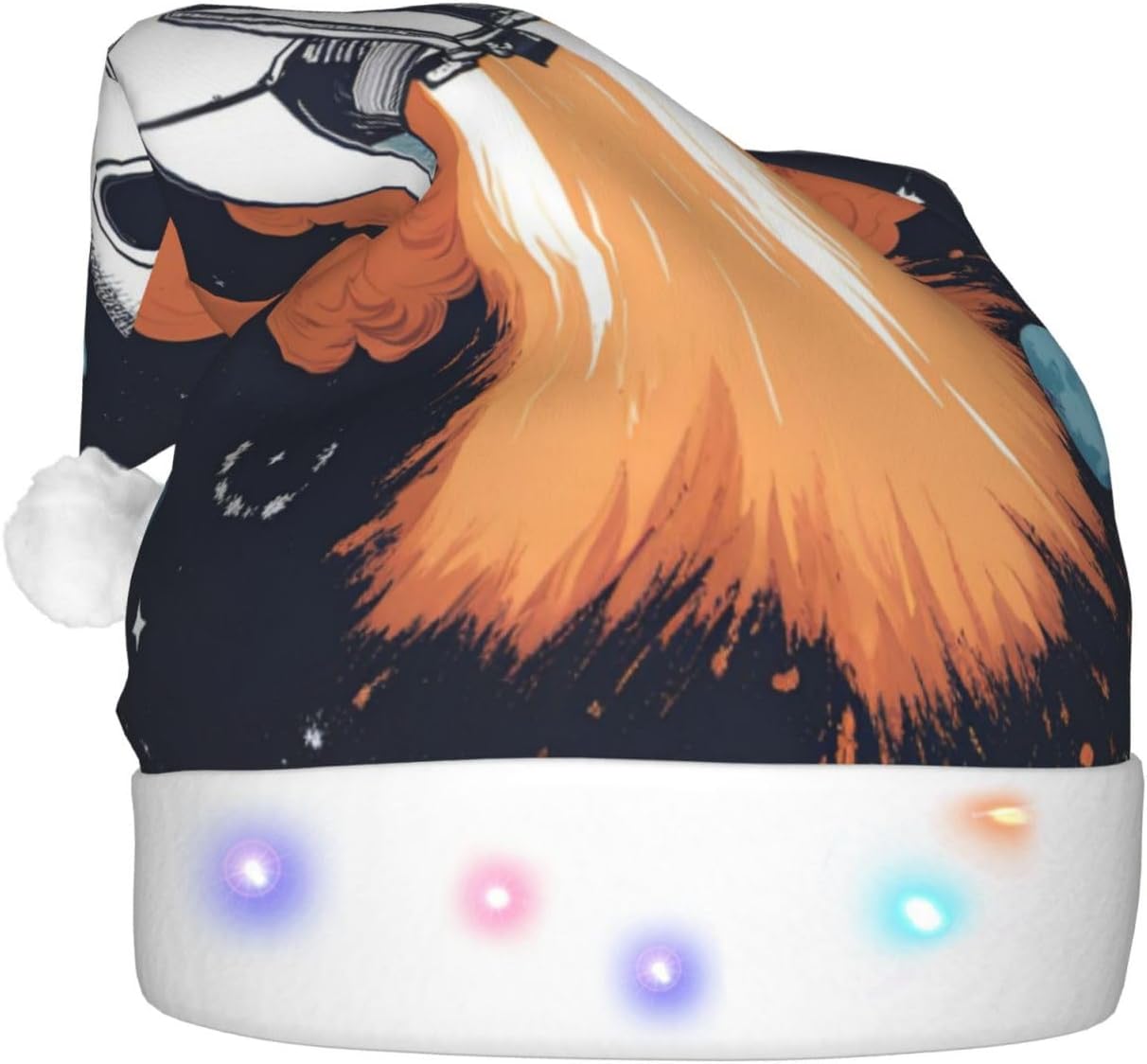 QINZHENG LED Light Up Santa Hat for Adults Christmas Party Hat
